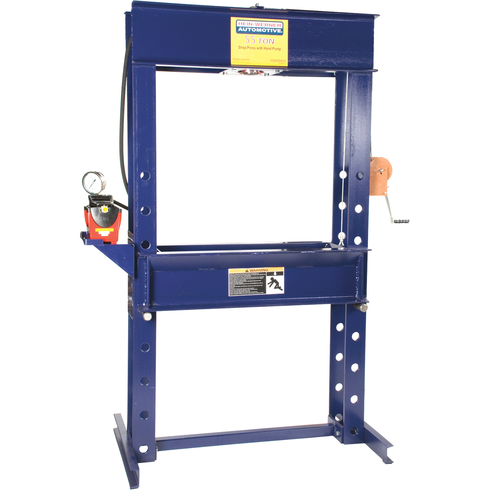 Hein-Werner 55-Ton Shop Press, Air Pump, Model# HW93401